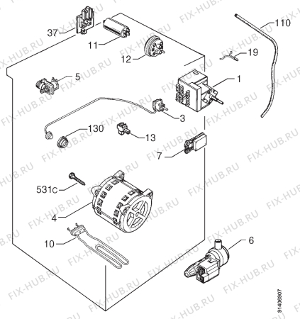 Взрыв-схема стиральной машины Corbero LF450 - Схема узла Electrical equipment 268